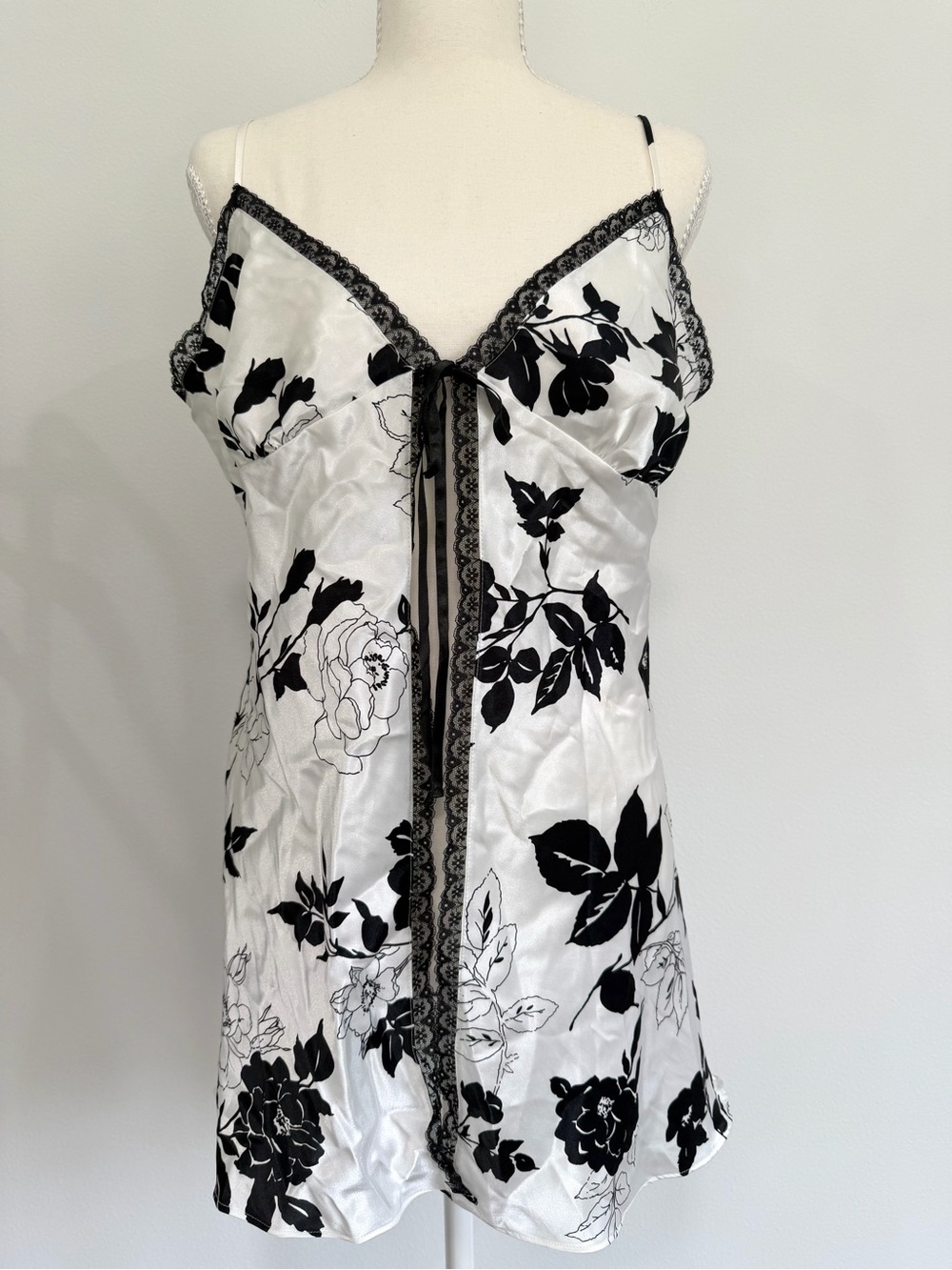 Victoria’s Secret Satin Floral Slip Dress Lace Lingerie Y2K Size L